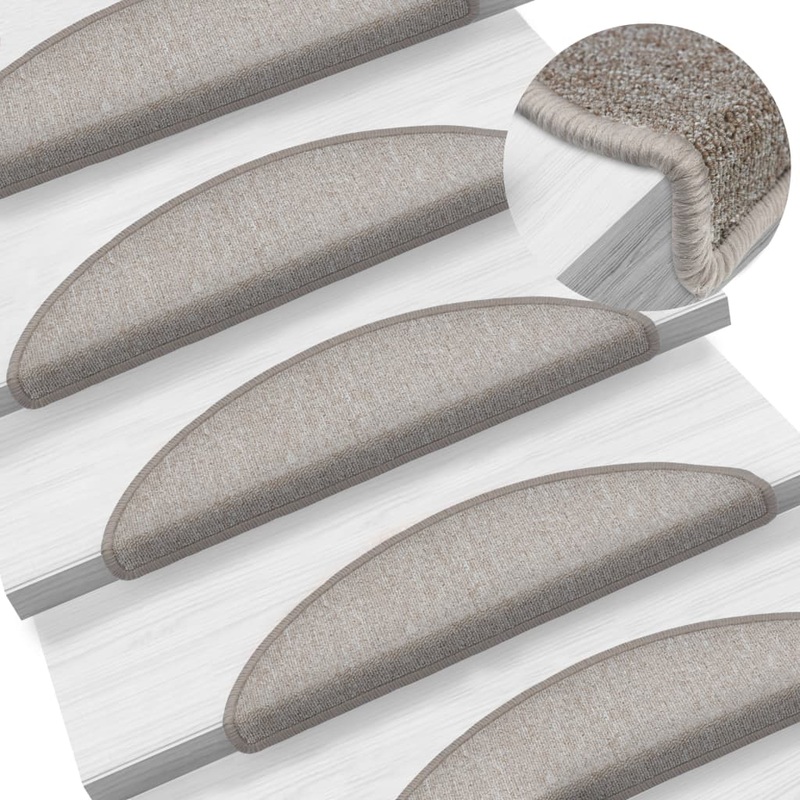 Berkfield Stair Mats 5 pcs 56x17x3 cm Taupe