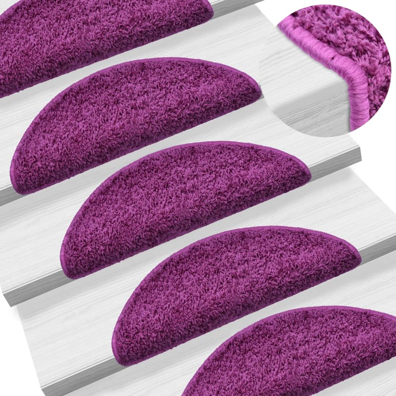 Berkfield Stair Mats 5 pcs 56x17x3 cm Violet