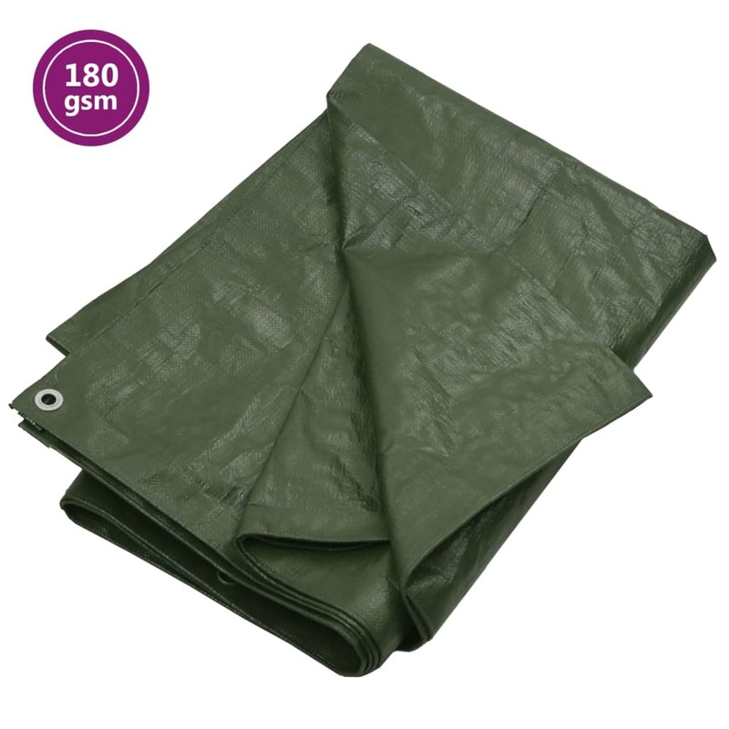 Berkfield Tarpaulin 180 g/m_ 8×8 m Green HDPE