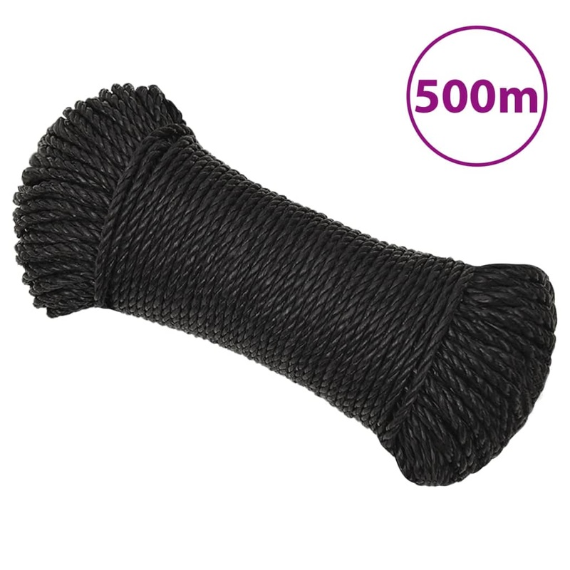 Berkfield Work Rope Black 3 mm 500 m Polypropylene