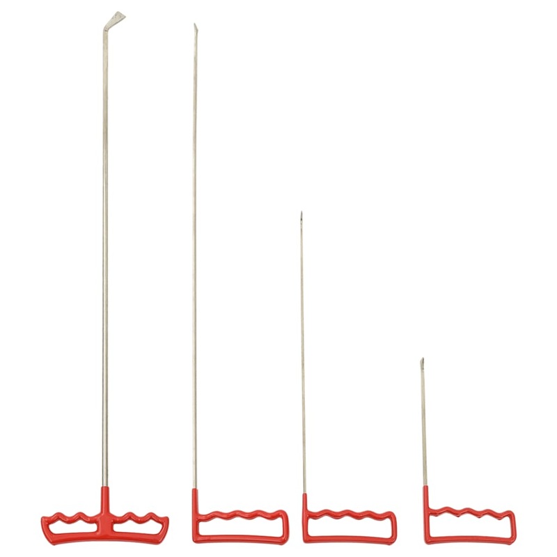 Berkfield 4 Piece Paintless Car Dent Removal Rod Kit Stainless Steel