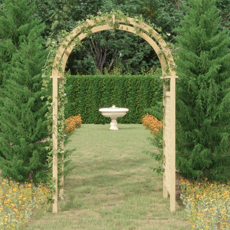 Berkfield Arch with Trellis 141x97x243 cm Impregnated Solid Wood Pine