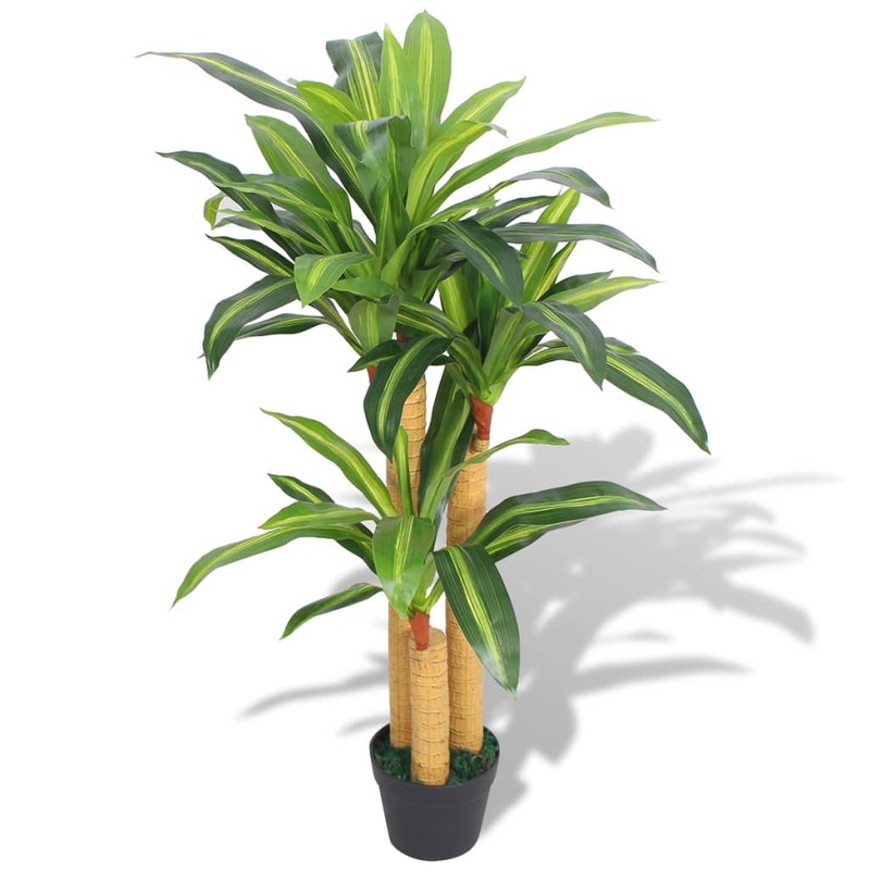 Berkfield Artificial Dracaena Plant with Pot 100 cm Green