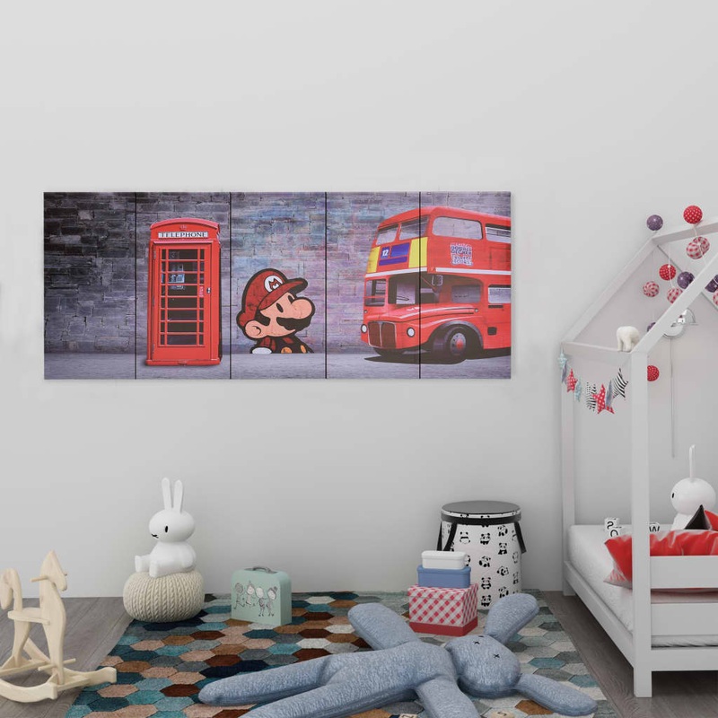 Berkfield Canvas Wall Print Set London Multicolour 150×60 cm