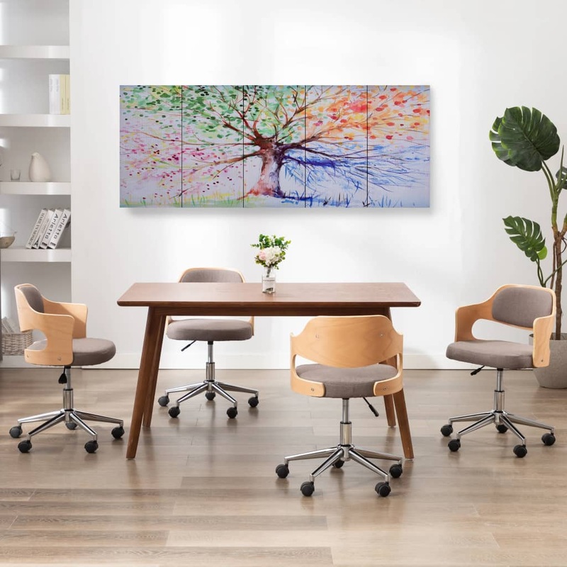 Berkfield Canvas Wall Print Set Raining Tree Multicolour 200×80 cm