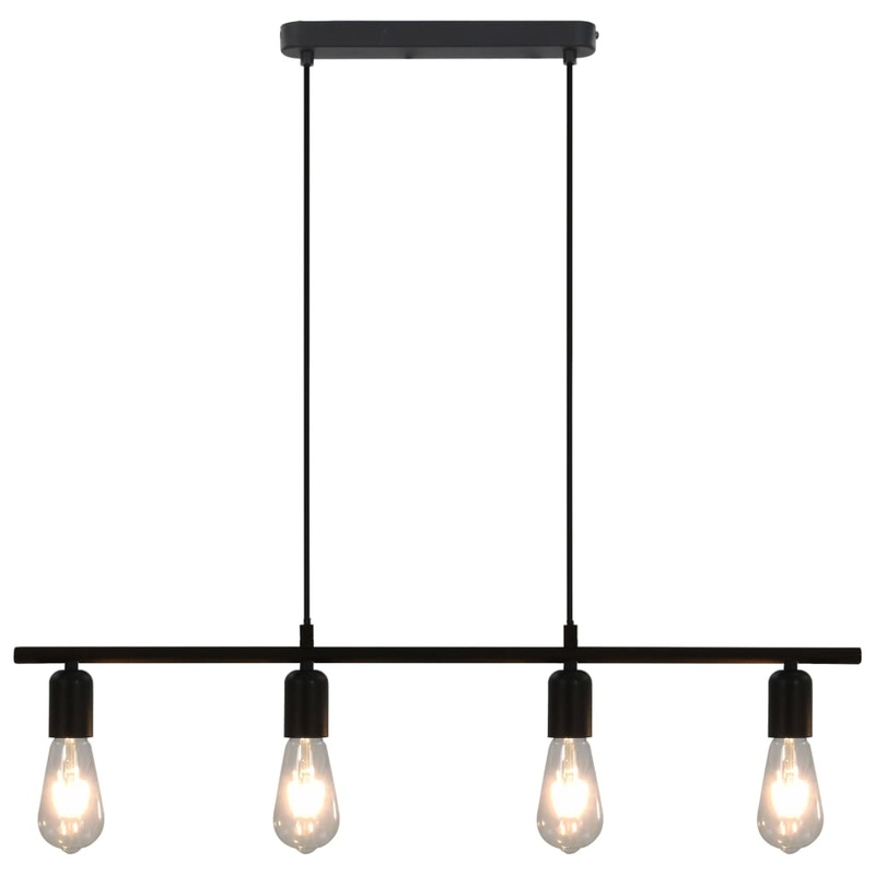 Berkfield Ceiling Lamp with Filament Bulbs 2 W Black 80 cm E27