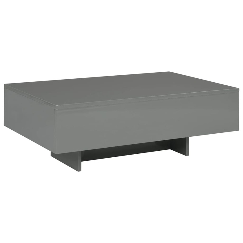 Berkfield Coffee Table High Gloss Grey 85x55x31 cm MDF