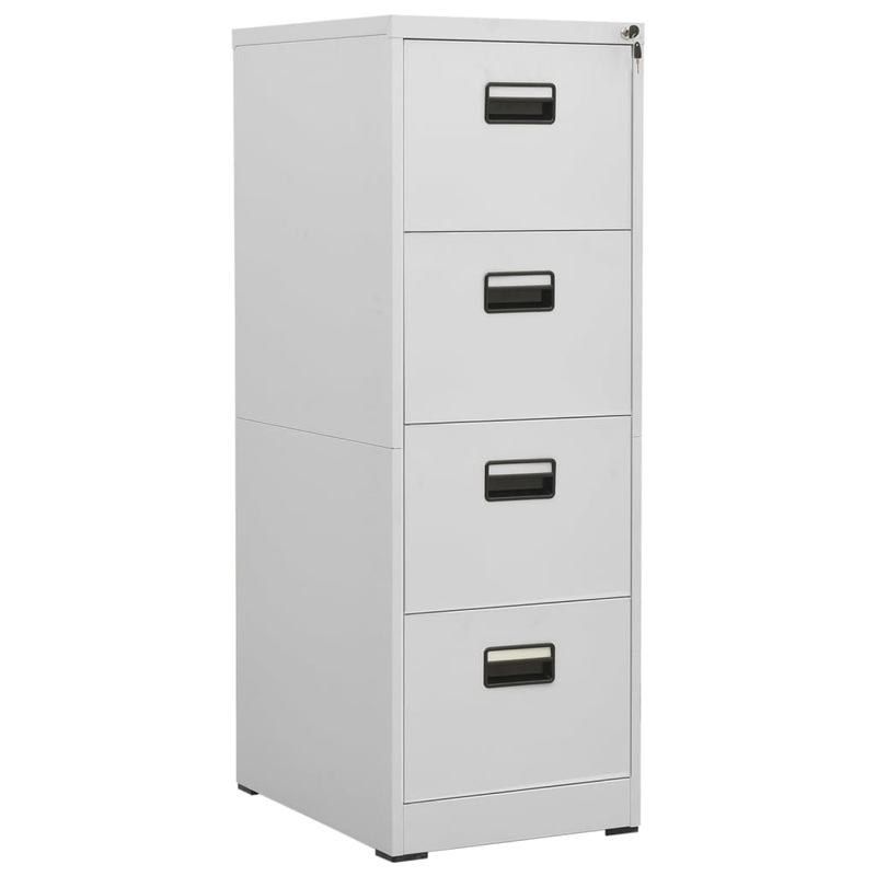 Berkfield Filing Cabinet Light Grey 46x62x133 cm Steel