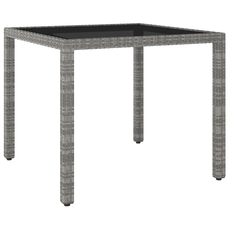 Berkfield Garden Table Grey 90x90x75 cm Poly Rattan