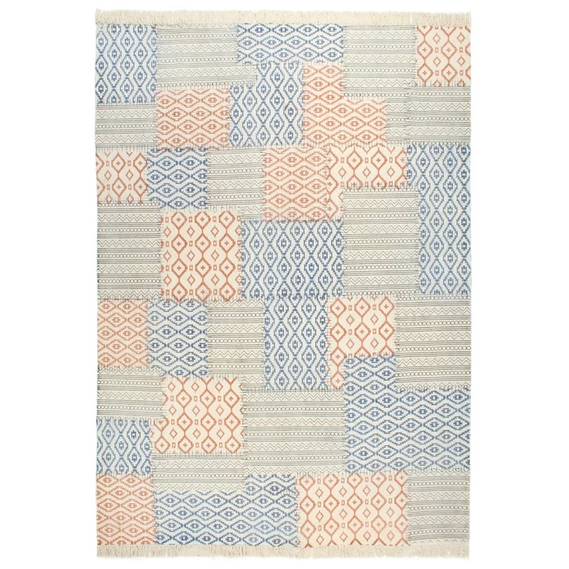 Berkfield Handwoven Kilim Rug Cotton 200×290 cm Printed Multicolour