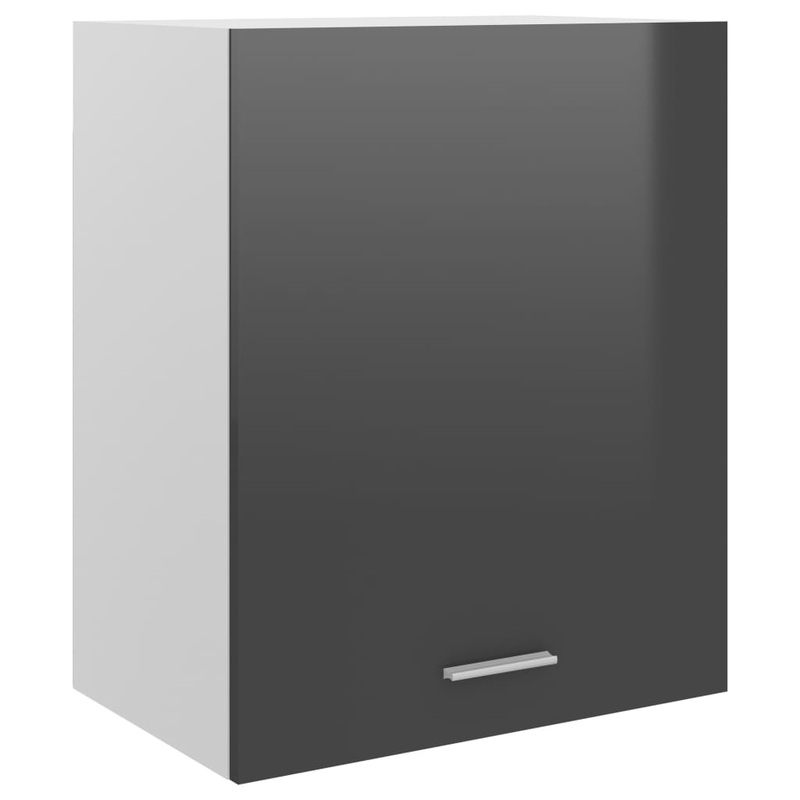 Berkfield Hanging Cabinet High Gloss Grey 50x31x60 cm Engineered Wood