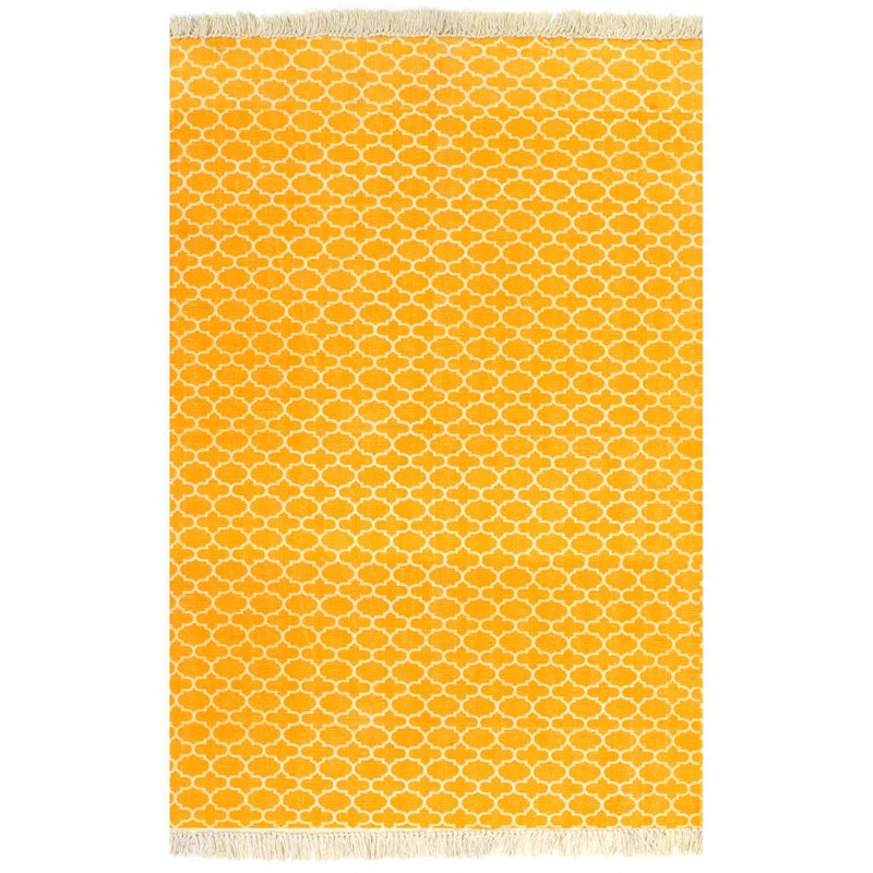 Berkfield Kilim Rug Cotton 120×180 cm with Pattern Yellow
