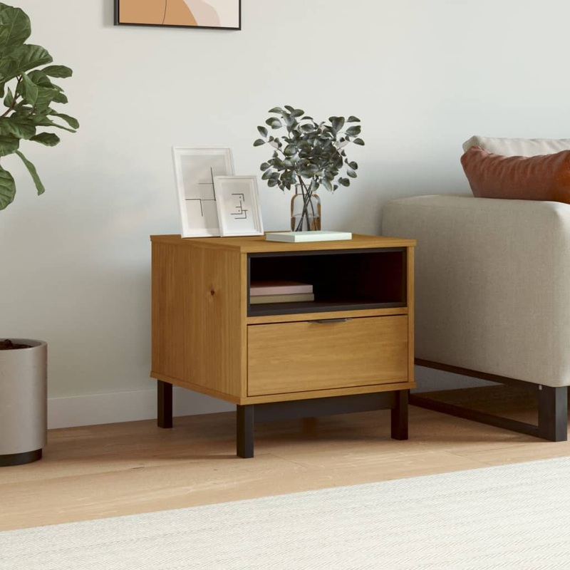 Berkfield Side Table FLAM 50x50x50 cm Solid Wood Pine