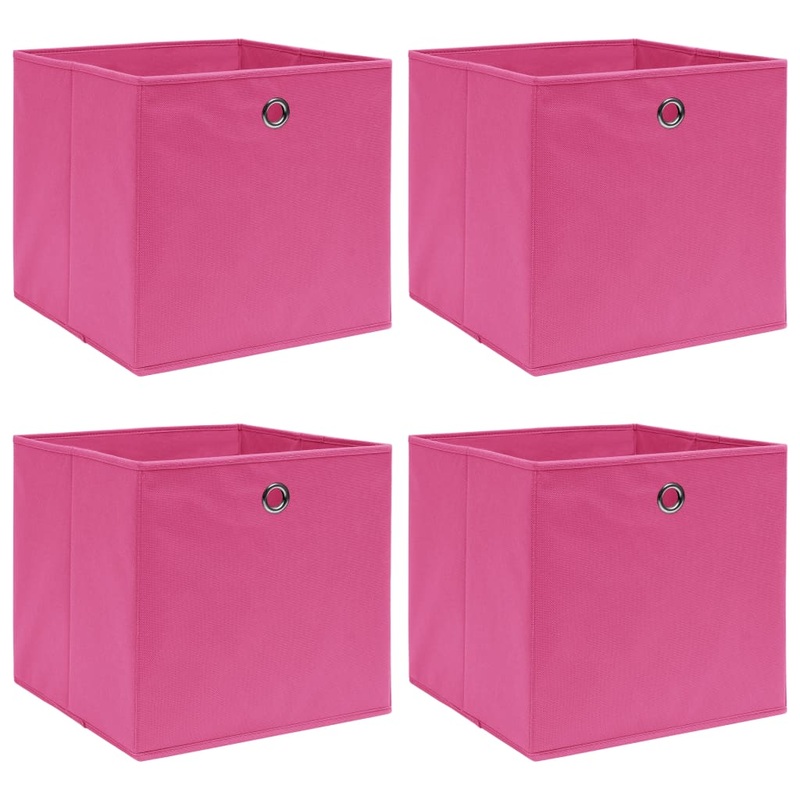 Berkfield Storage Boxes 4 pcs Pink 32x32x32 cm Fabric