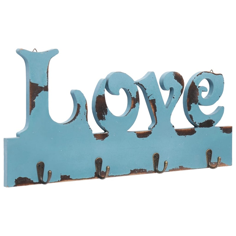 Berkfield Wall Mounted Coat Rack LOVE 50×23 cm