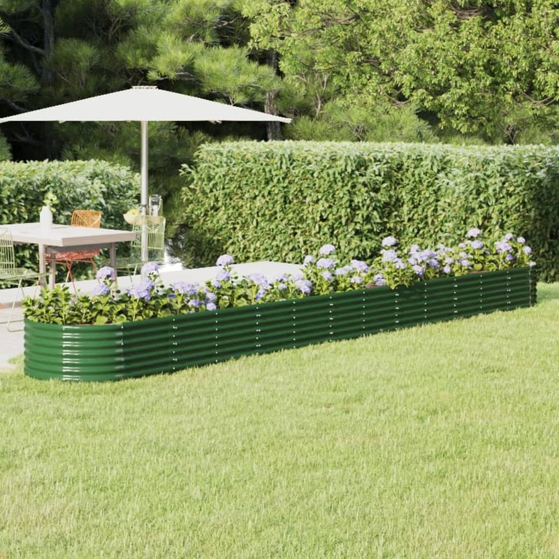 Berkfield Garden Raised Bed Powder-coated Steel 512x80x36 cm Green