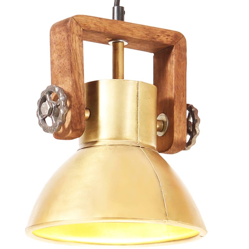 Berkfield Industrial Hanging Lamp 25 W Brass Round 19 cm E27
