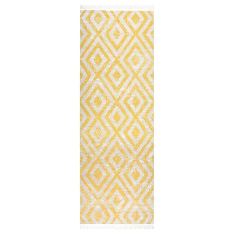 Berkfield Outdoor Rug Flatweave 80×250 cm Yellow and Beige