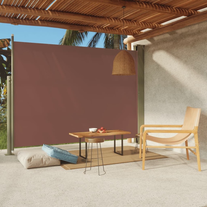 Berkfield Patio Retractable Side Awning 220×300 cm Brown