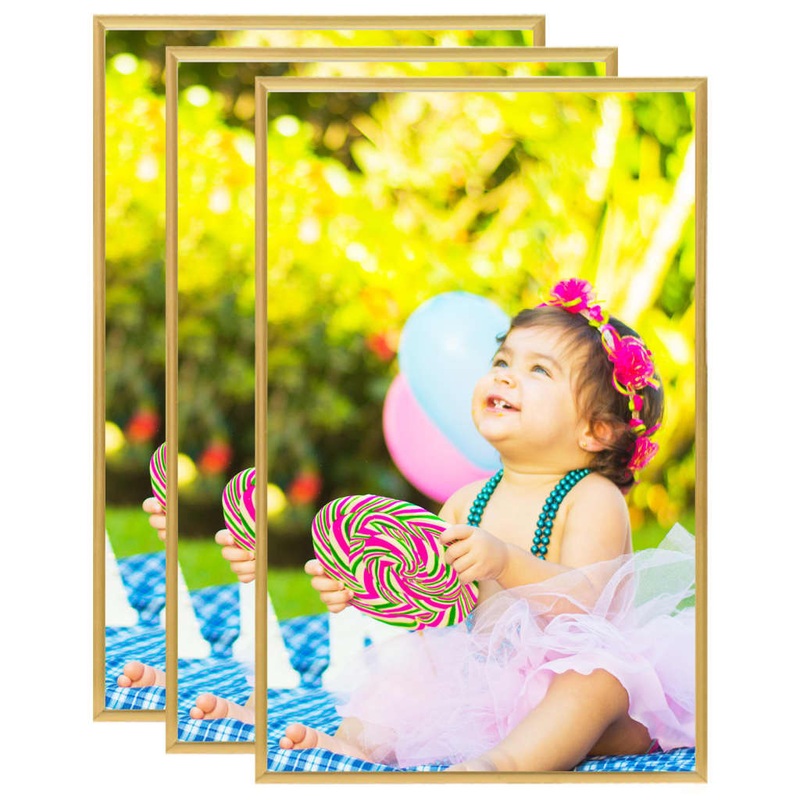 Berkfield Photo Frames Collage 3 pcs for Table Gold 10×15 cm MDF