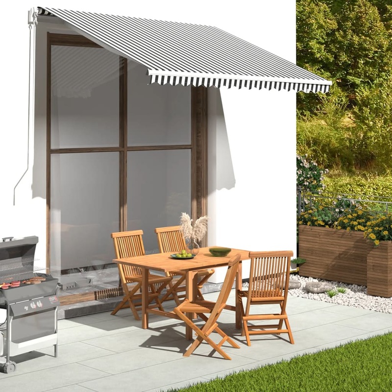 Berkfield Replacement Fabric for Awning Anthracite and White 3×2.5 m