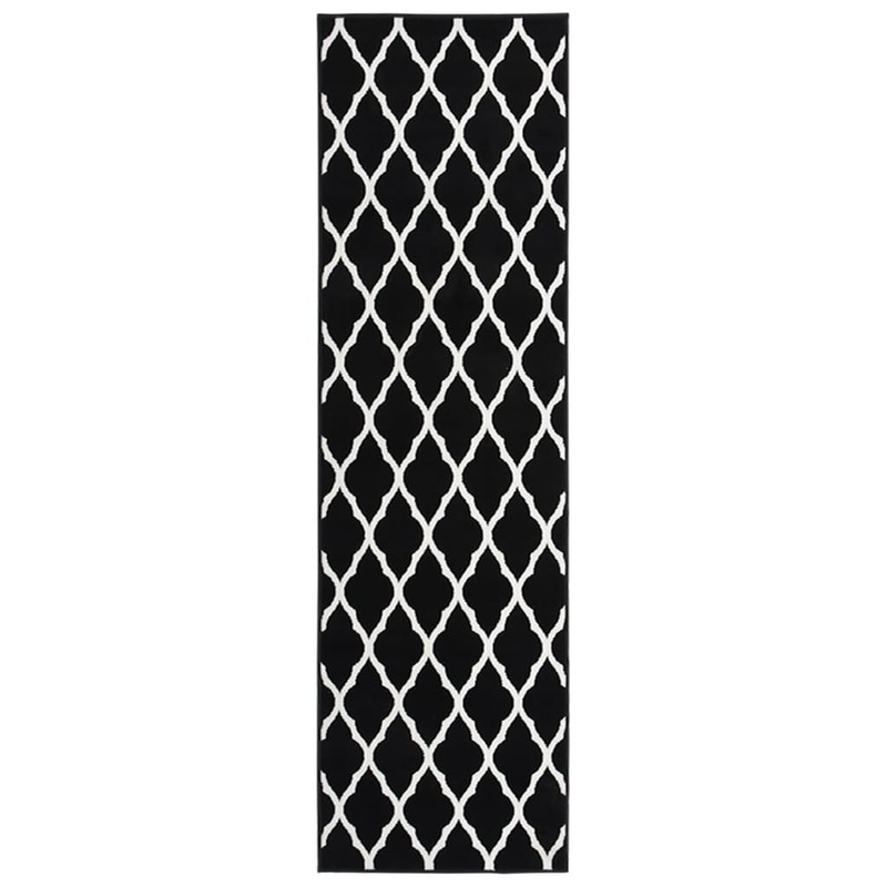 Berkfield Runner Rug BCF Black and White 100×450 cm