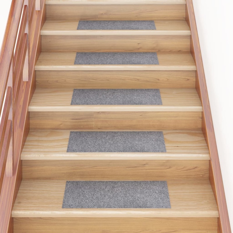 Berkfield Self-adhesive Stair Mats Rectangular 15 pcs 60×25 cm Light Grey