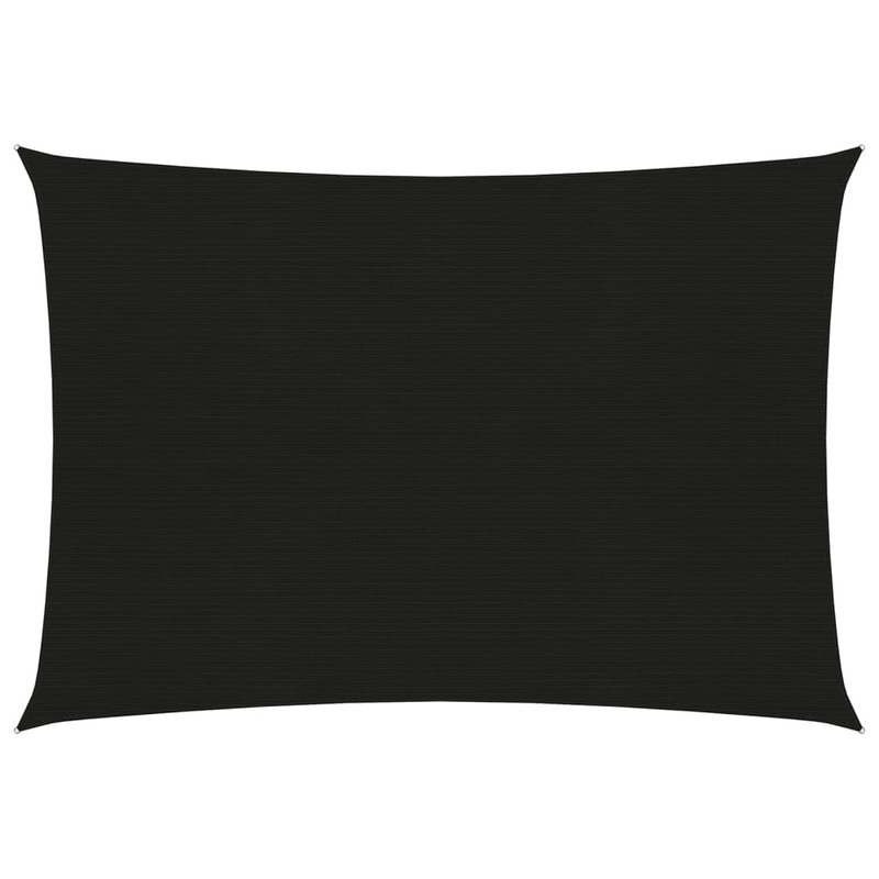 Berkfield Sunshade Sail 160 g/m_ Black 4×5 m HDPE