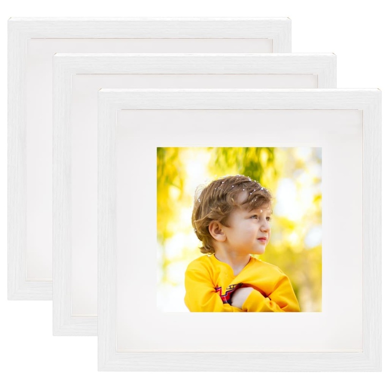 Berkfield 3D Box Photo Frames 3 pcs White 28×28 cm for 20×20 cm Picture