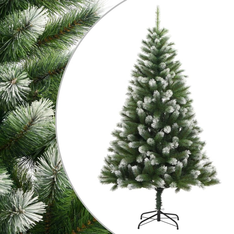 Berkfield Artificial Hinged Christmas Tree with Flocked Snow 150 cm