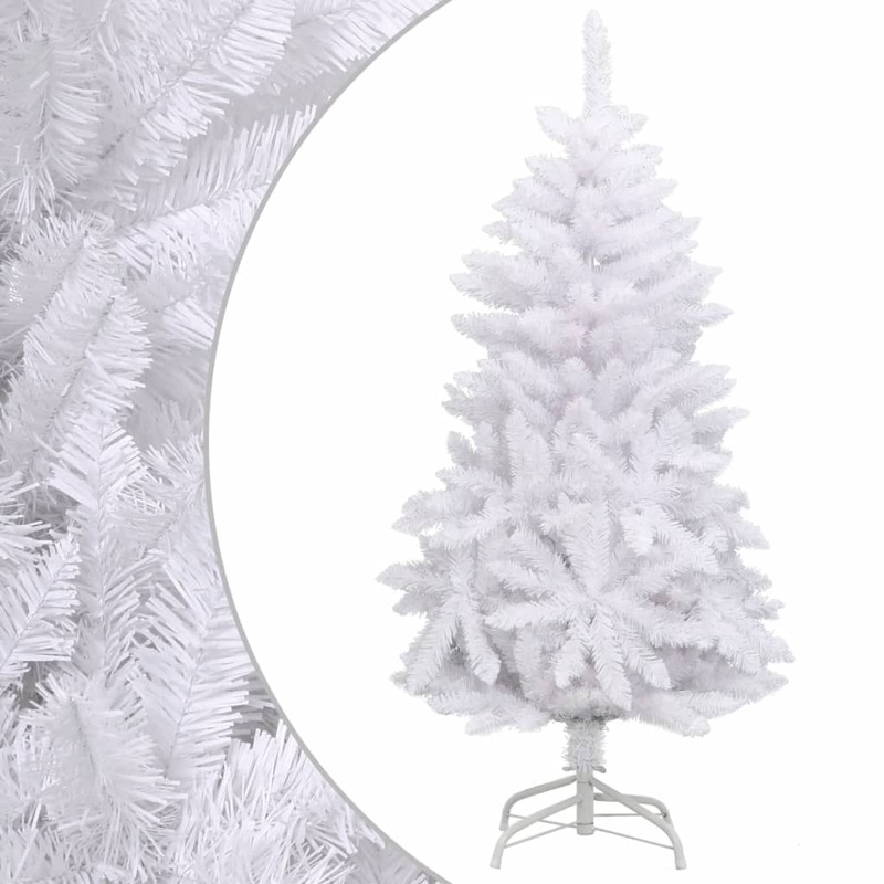 Berkfield Artificial Hinged Christmas Tree with Stand White 120 cm
