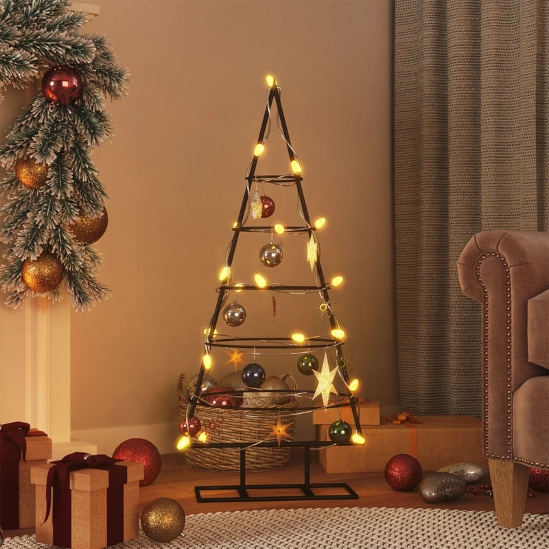 Berkfield Metal Christmas Tree for Decoration Black 90 cm