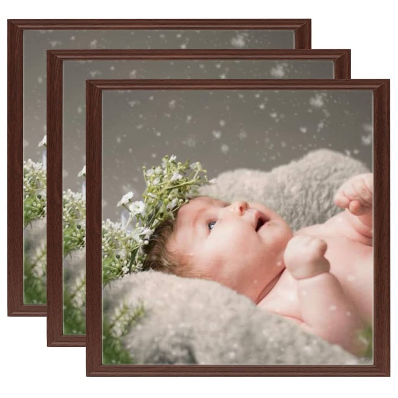 Berkfield Photo Frames Collage 3 pcs for Table Dark Red 30×30 cm