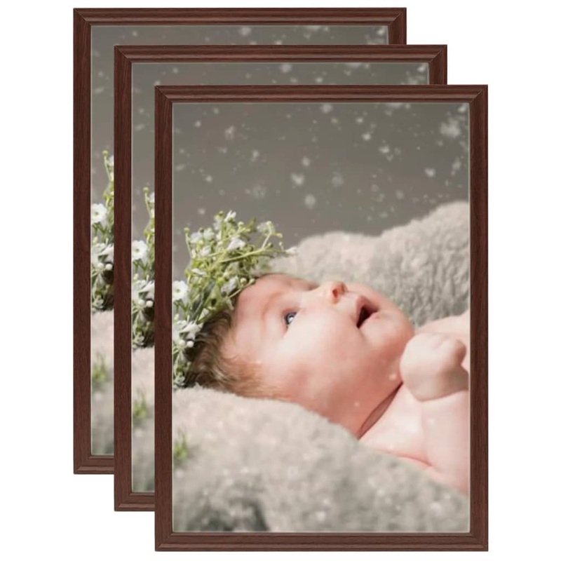 Berkfield Photo Frames Collage 3 pcs for Wall or Table Dark Red 29.7×42 cm