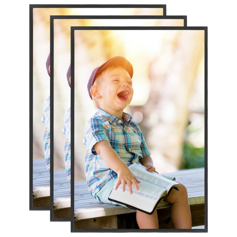 Berkfield Photo Frames Collage 3pcs for Wall Black 59.4x84cm MDF