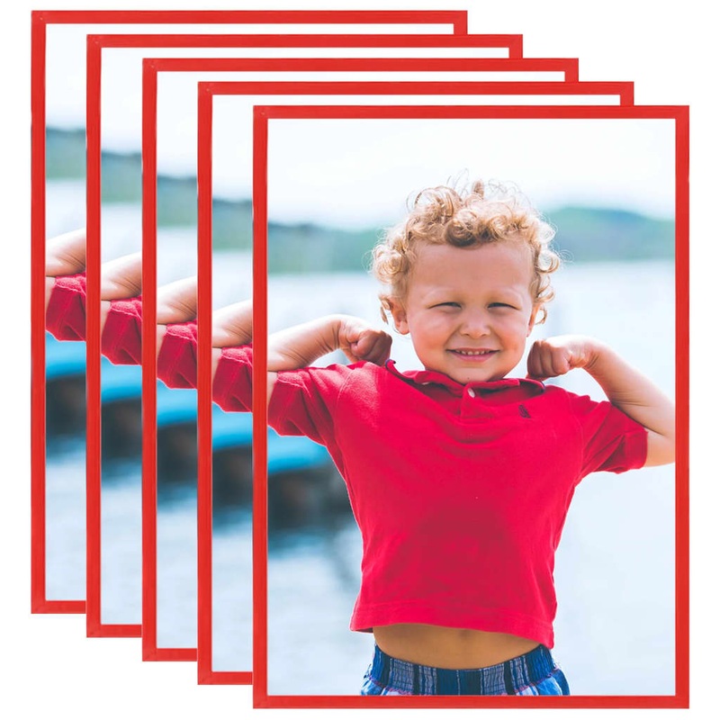 Berkfield Photo Frames Collage 5 pcs for Wall or Table Red 29.7×42 cm MDF