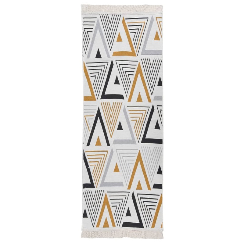 Berkfield Rug Yellow and Grey 100×300 cm Cotton