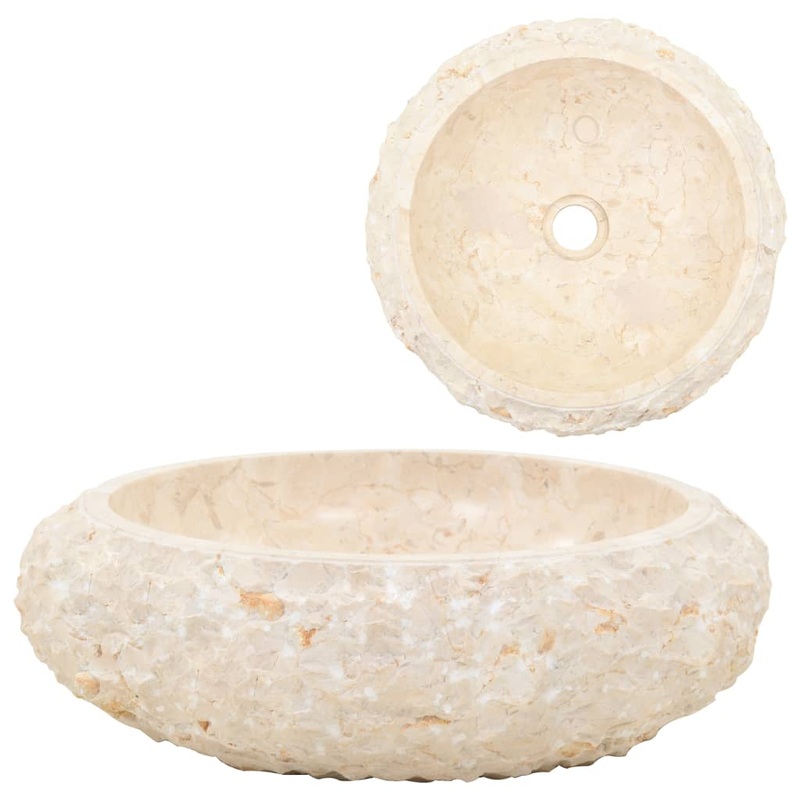 Berkfield Sink 40×12 cm Marble Cream