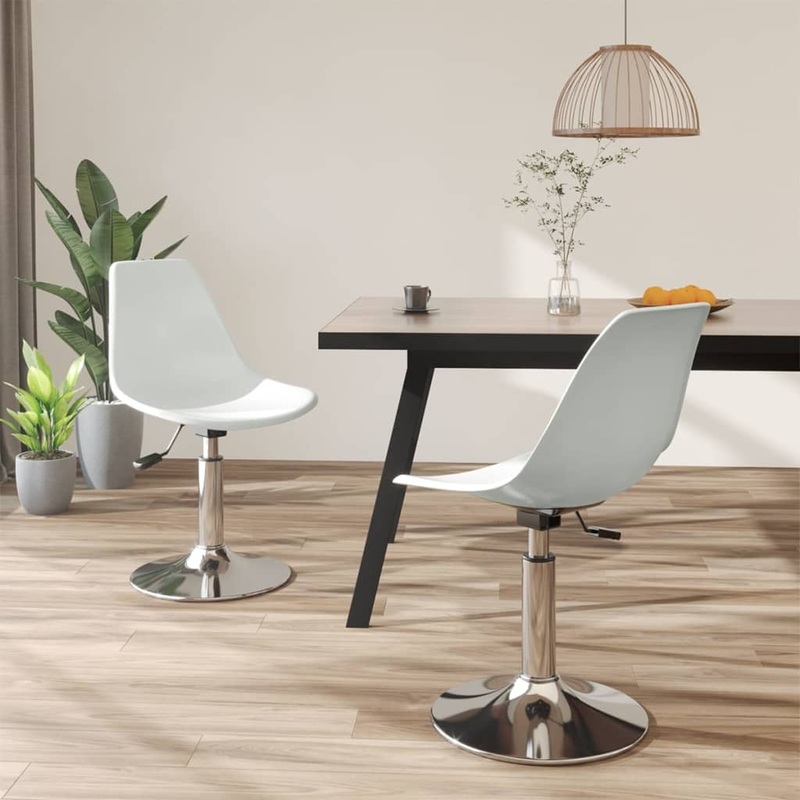 Berkfield Swivel Dining Chairs 2 pcs White PP