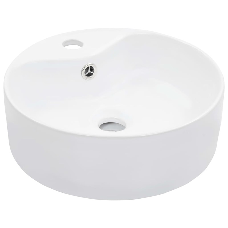 Berkfield Wash Basin with Overflow 36×13 cm Ceramic White