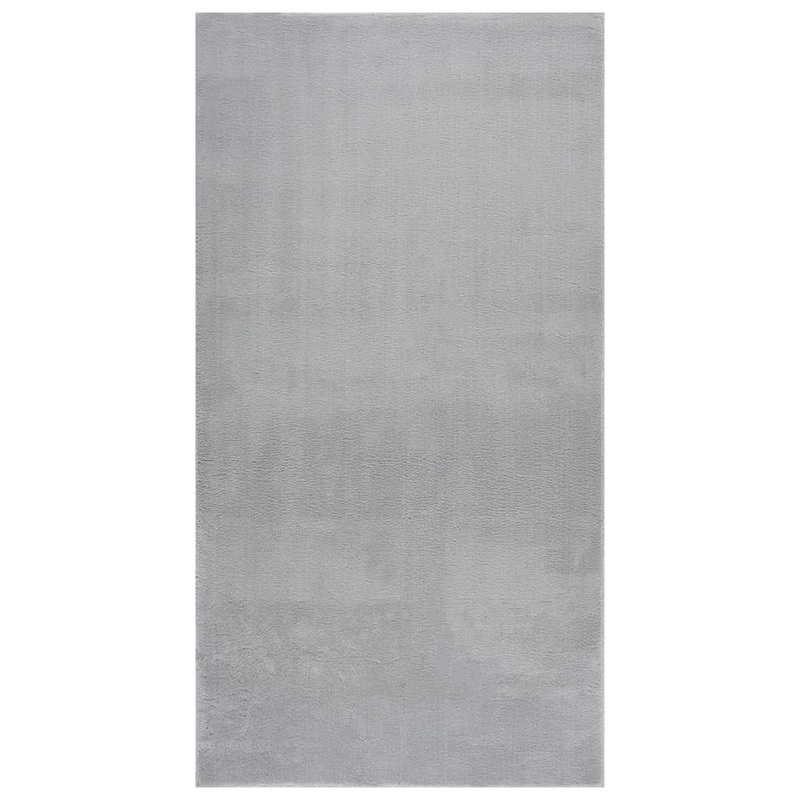 Berkfield Washable Rug Soft Shaggy 80×150 cm Anti Slip Grey