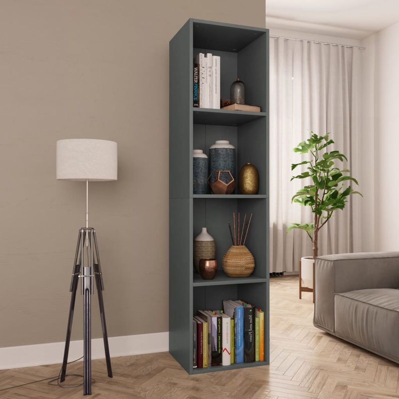 Berkfield Book Cabinet/TV Cabinet Grey 36x30x143 cm Engineered Wood