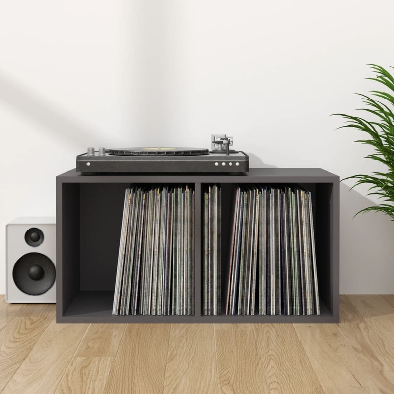Berkfield Vinyl Storage Box Grey 71x34x36 cm Engineered Wood