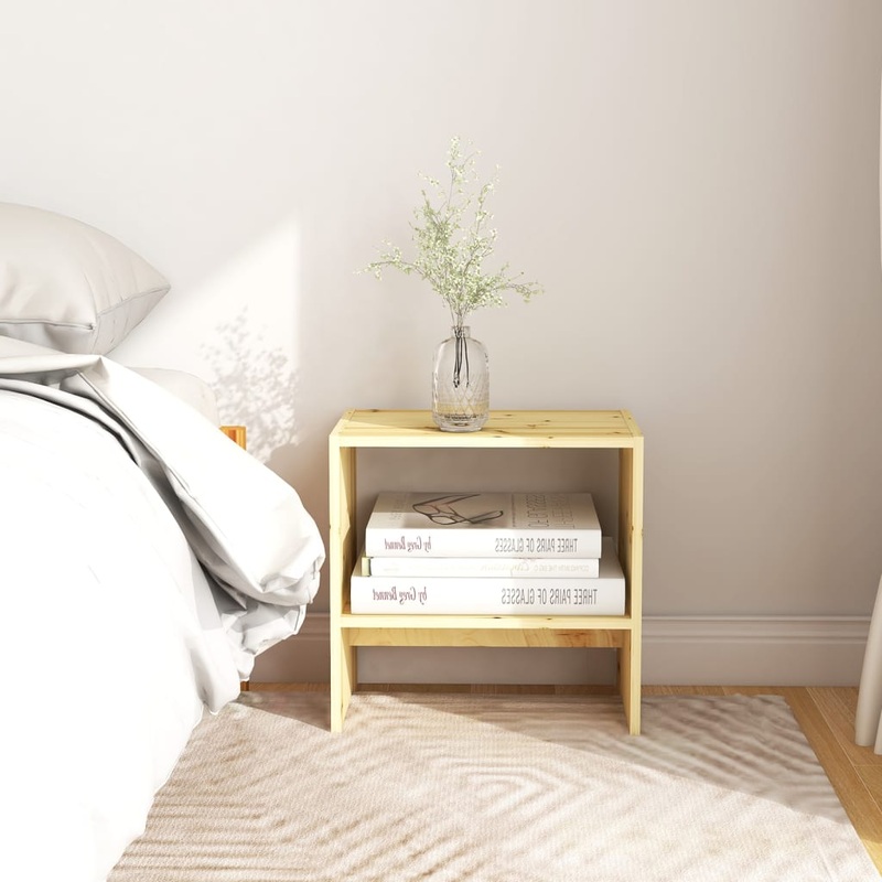 Berkfield Bedside Cabinet 40×30.5×40 cm Solid Firwood