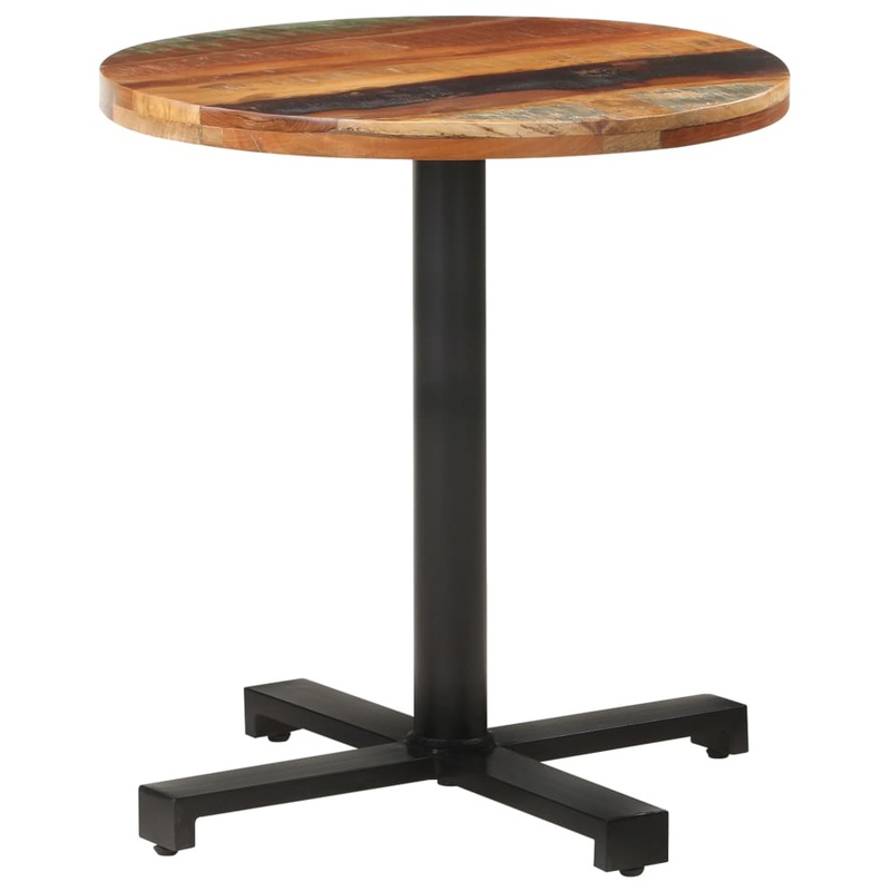 Berkfield Bistro Table Round 70×75 cm Solid Reclaimed Wood
