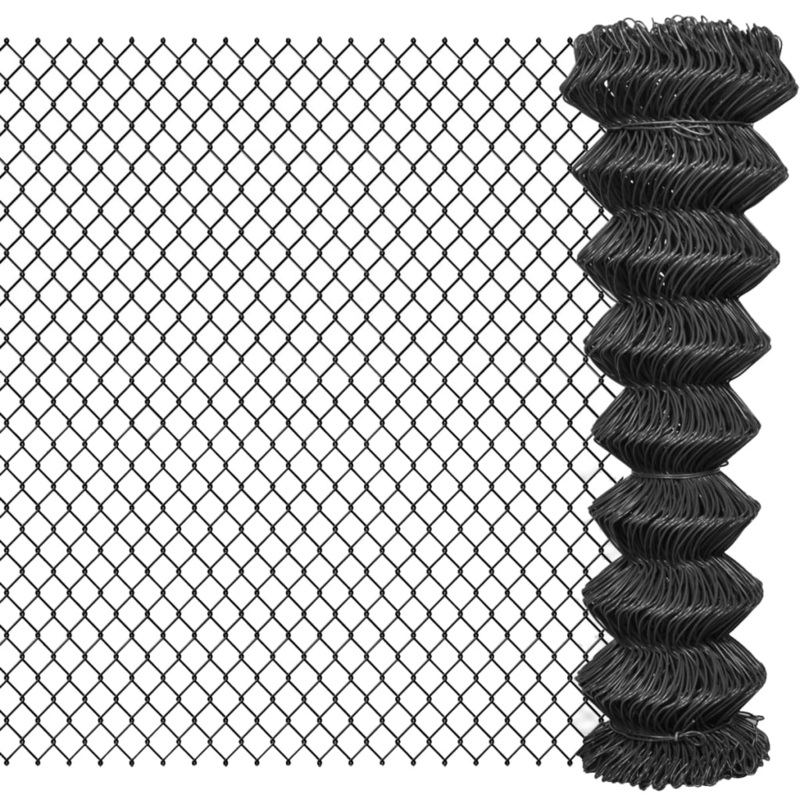 Berkfield Chain Link Fence Steel 25×1.5 m Grey