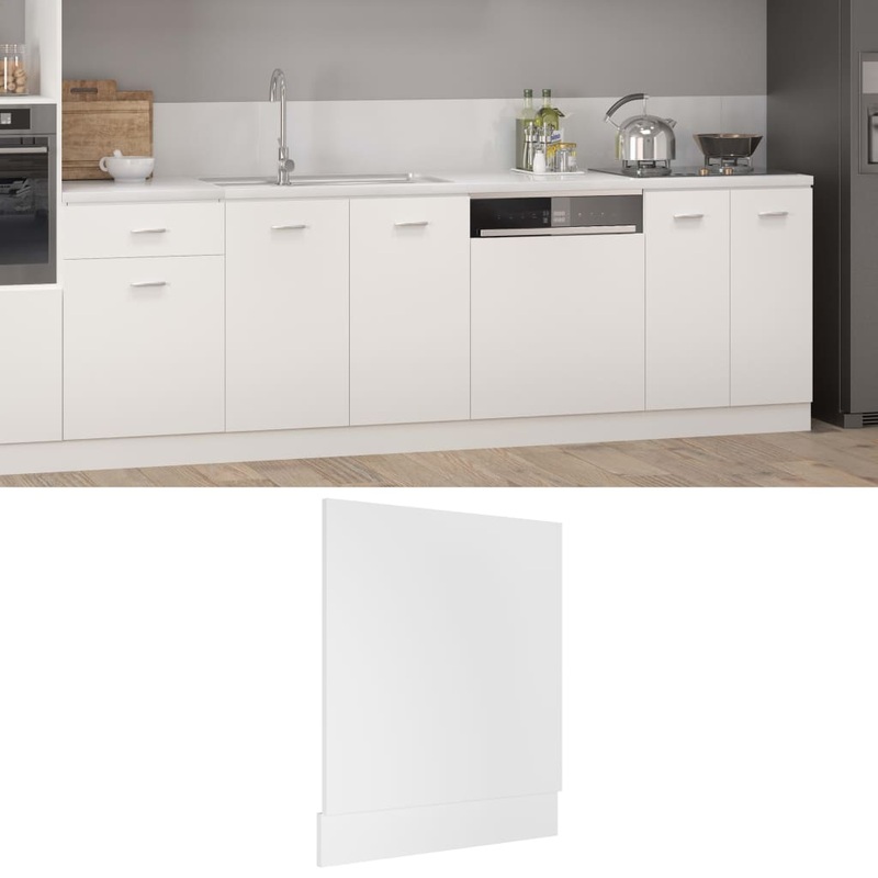 Berkfield Dishwasher Panel White 59.5x3x67 cm Engineered Wood