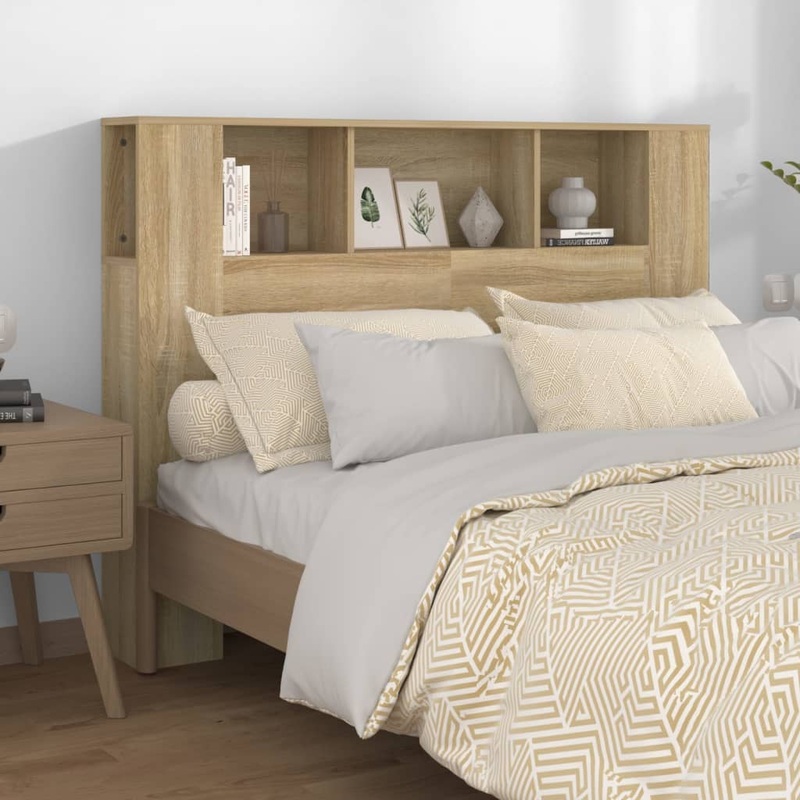 Berkfield Headboard Cabinet Sonoma Oak 140×18.5×104.5 cm