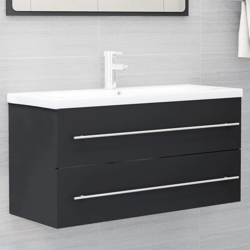 Berkfield Sink Cabinet Grey 100×38.5×48 cm Engineered Wood