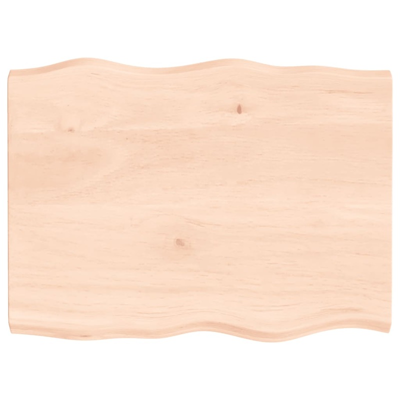 Berkfield Table Top 80x60x4 cm Untreated Solid Wood Oak Live Edge